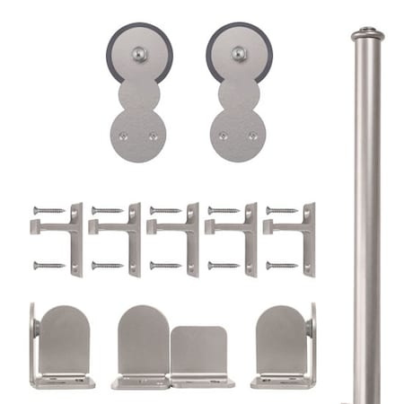 Quiet Glide Satin Nickel 72" Circles Sliding Door Hardware QG.1300.C.02